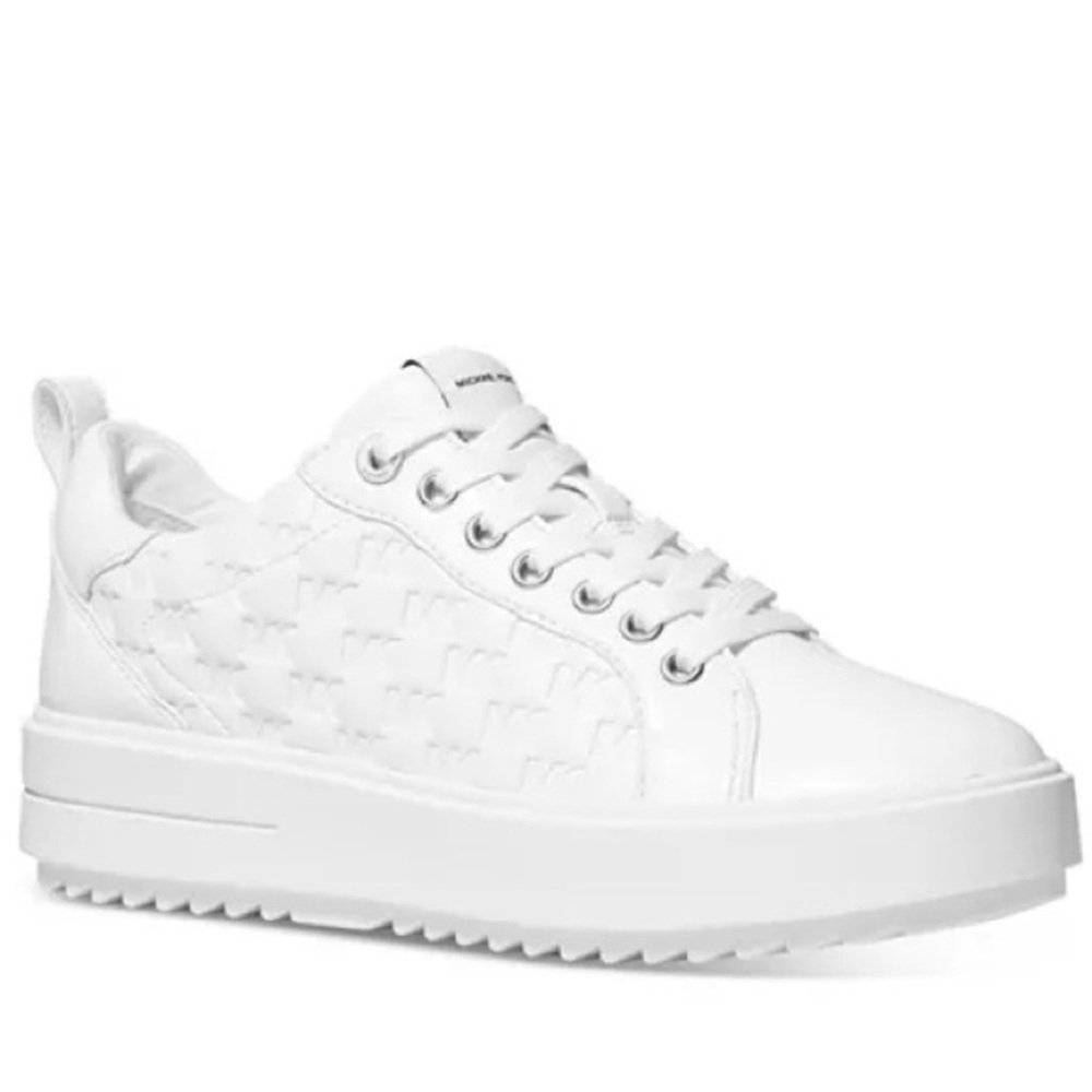 Michael Michael Kors Emmett Puffy Logo White Lace Up Sneakers Casual Luxury